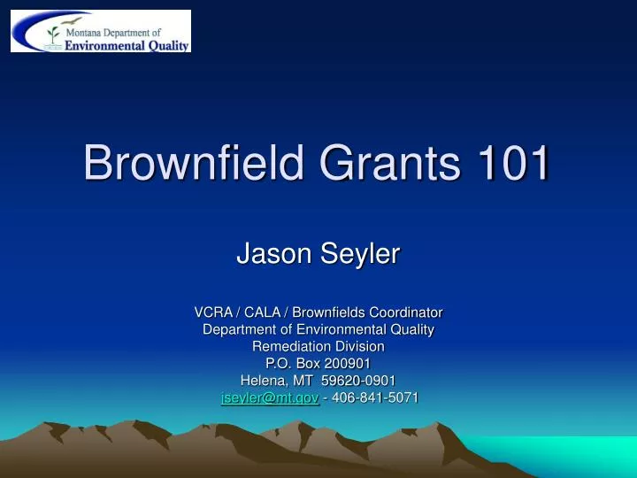 PPT Brownfield Grants 101 PowerPoint Presentation, free download ID
