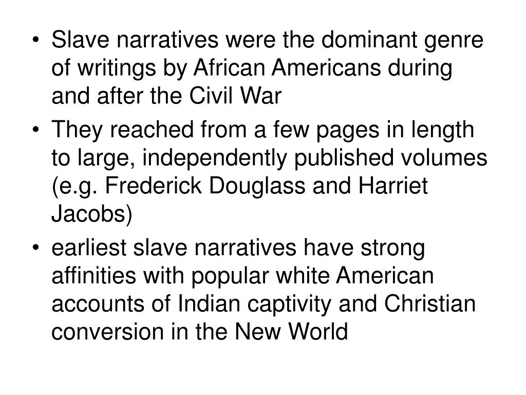 slave narrative thesis statement