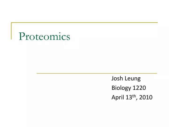 proteomics n.