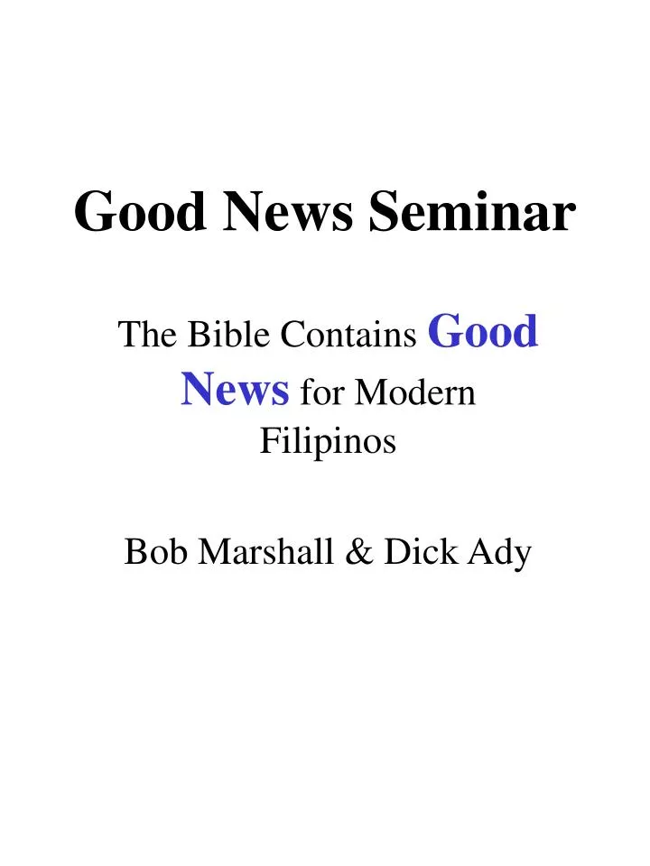 good news seminar n.