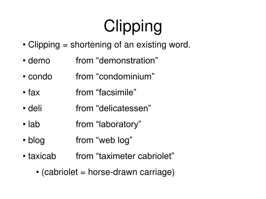 What Are The Examples Of Clipping Words Sitelip