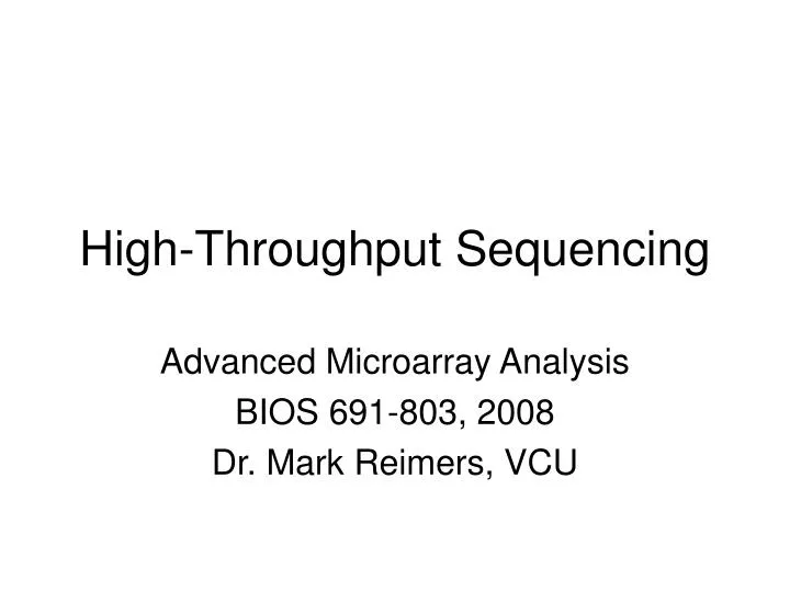 high throughput sequencing n.