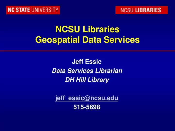 PPT NCSU Libraries Geospatial Data Services PowerPoint Presentation