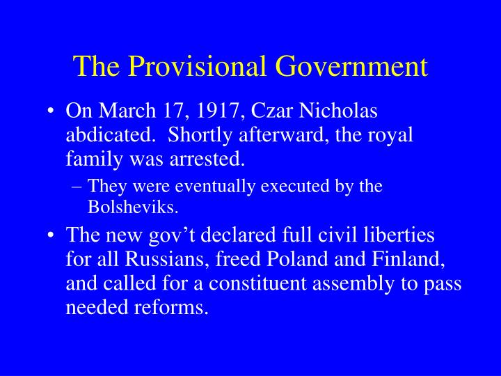 the provisional government Provisional definition, providing or serving for the time being only existing only until permanently or properly replaced temporary: a provisional government see more. the provisional government Provisional definition, providing or serving for the time being only existing only until permanently or properly replaced temporary: a provisional government see more.