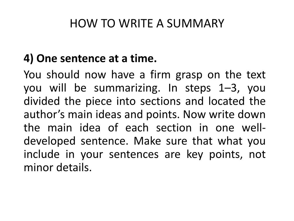 how to write a summary for a dissertation
