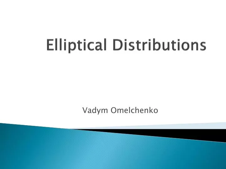 elliptical distributions n.