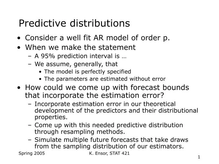 predictive distributions n.
