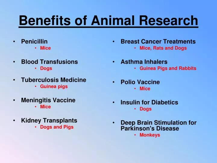 advantages of using animals in medical research