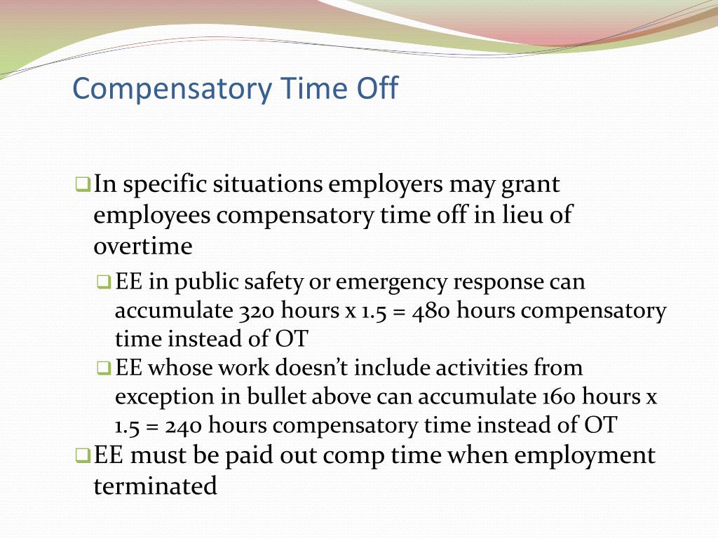compensatory time off for travel examples