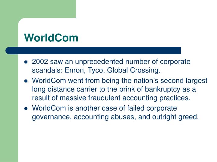 worldcom case study corporate governance