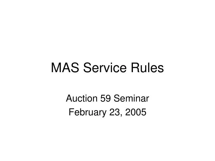 mas service rules n.