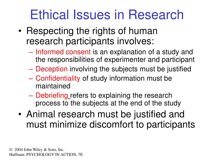 examples of ethical issues in research studies