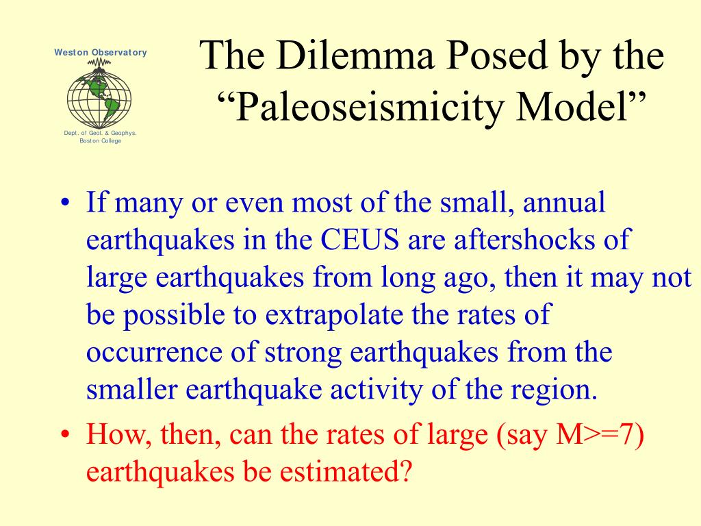 PPT - The Seismic Hazard from Major Earthquakes in the Central and ...