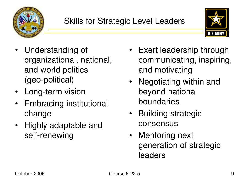 strategic leadership army essay