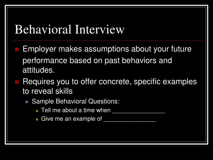 behavioral interview examples