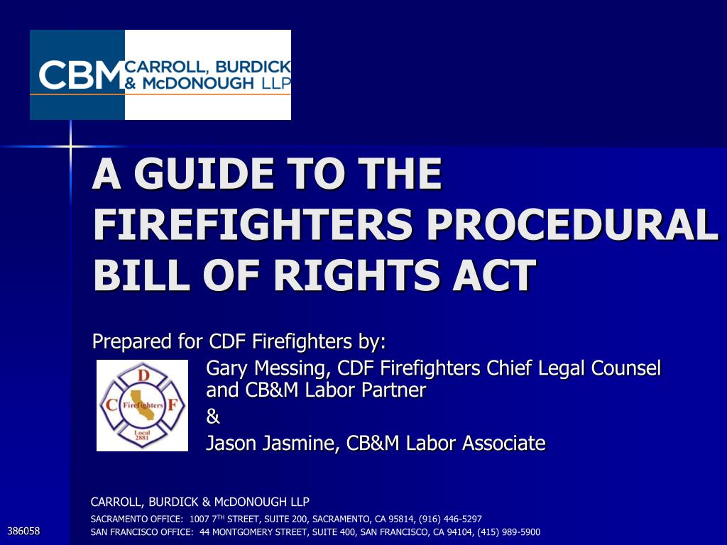 ppt a guide to the firefighters procedural bill of rights act