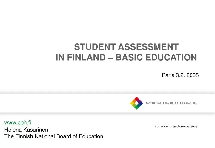 student assessment in finland basic education n.