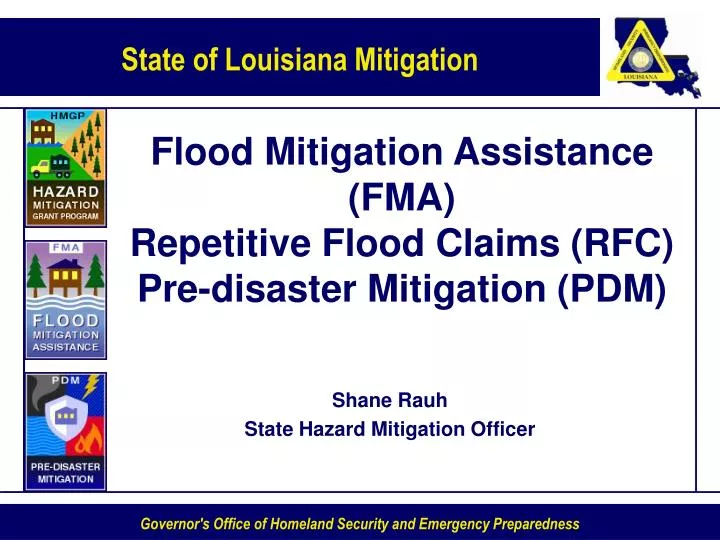flood mitigation assistance fma repetitive flood claims rfc pre disaster mitigation pdm n.