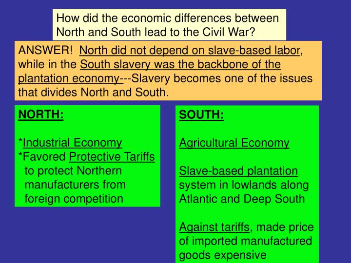 Differences Between The North And South In The 1800s