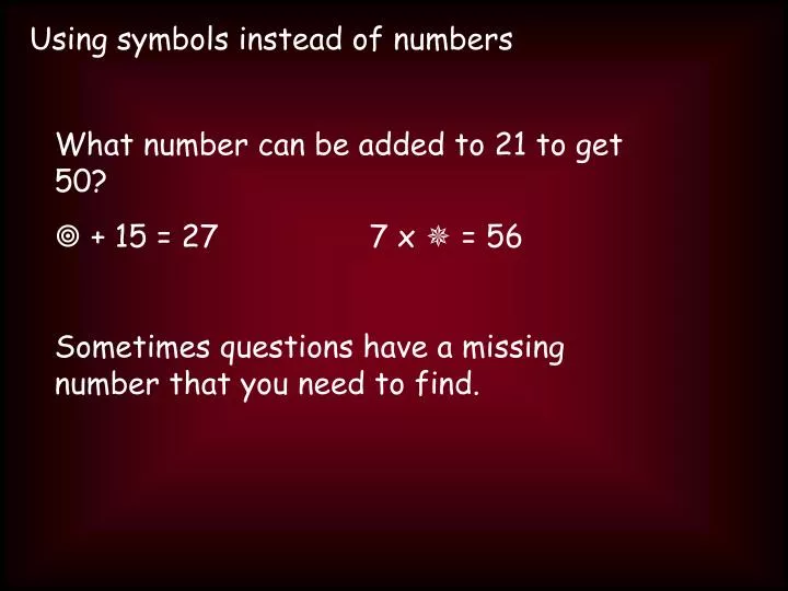 PPT - Using symbols instead of numbers PowerPoint Presentation, free ...