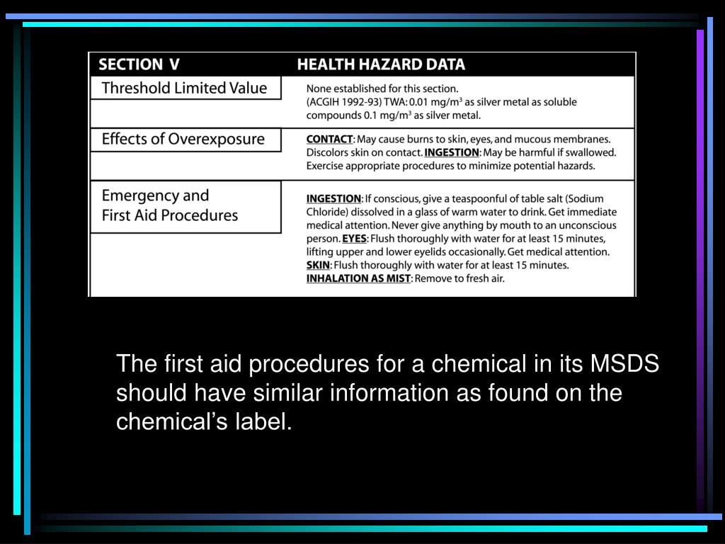 Information that is found on labels of hazardous chemicals