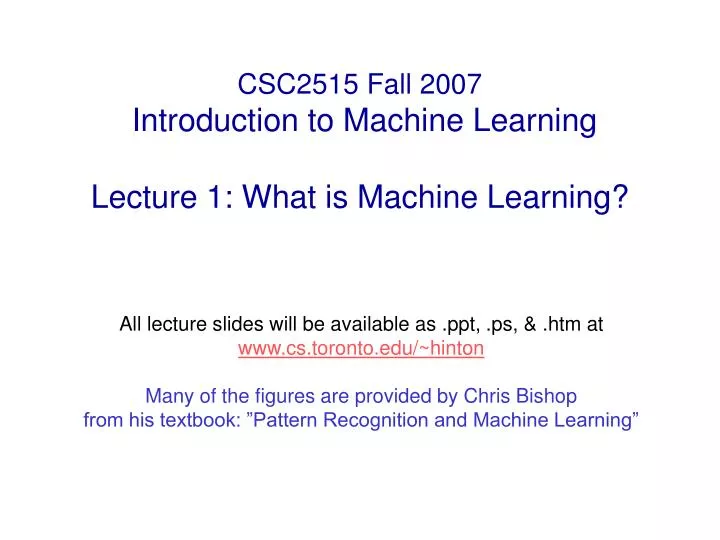 introduction to machine learning slides