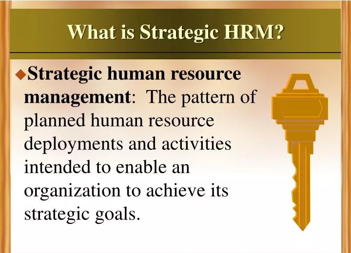 what is strategic plan in hrm