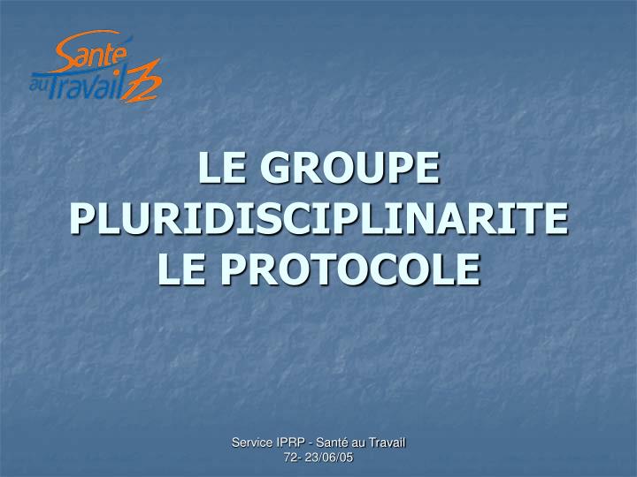 le groupe pluridisciplinarite le protocole n.