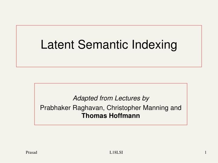 PPT - Latent Semantic Indexing PowerPoint Presentation, Free Download ...