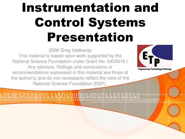 instrumentation and control systems presentation n.