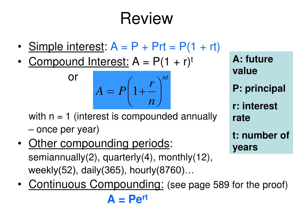 PPT - 11.1: The Constant e and Continuous Compound Interest