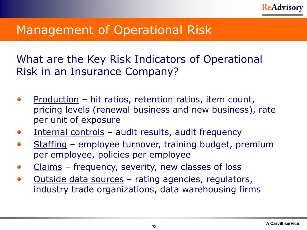 Ppt operational risk management in a property casualty insurance 