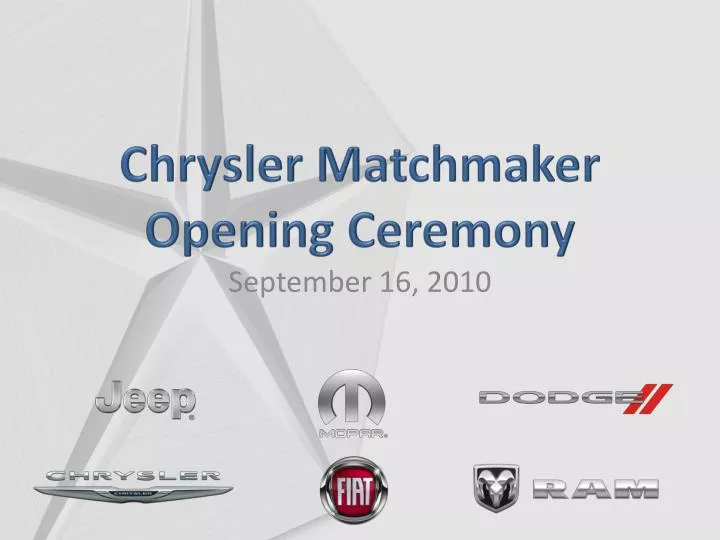 chrysler matchmaker opening ceremony n.
