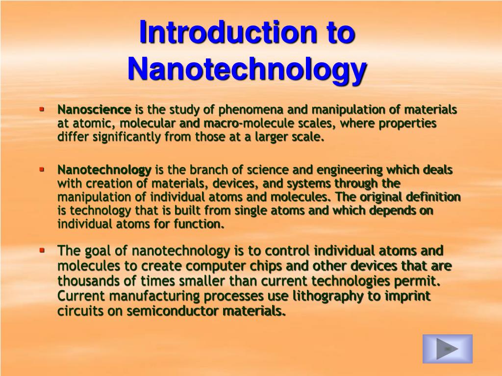 seminar presentation on nanotechnology