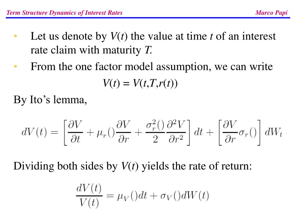PPT - Term Structure Dynamics of Interest Rates by PPT - Term Structure Dynamics of Interest Rates by