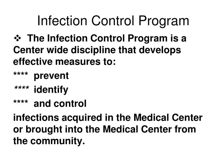 PPT - Infection Control Program PowerPoint Presentation, Free Download ...