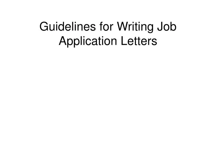 How to write an application letter ppt