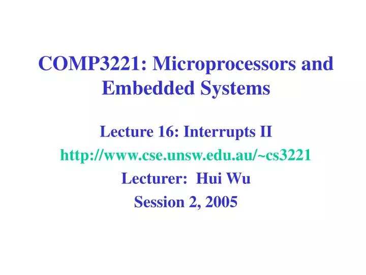 comp3221 microprocessors and embedded systems n.
