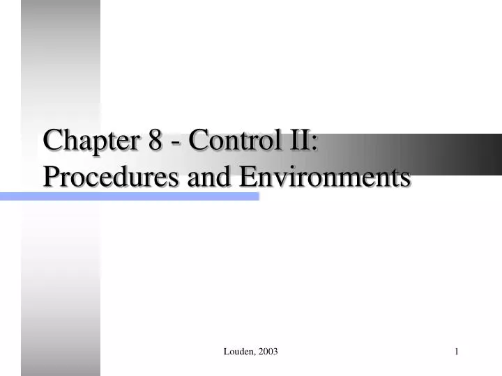 chapter 8 control ii procedures and environments n.