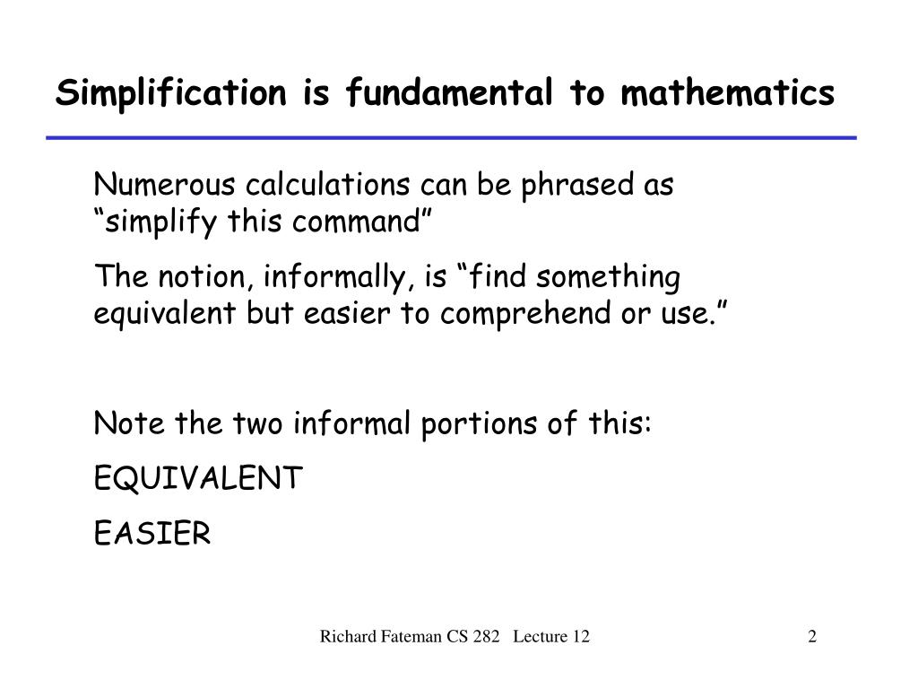 PPT Algebraic Simplification PowerPoint Presentation Free Download 