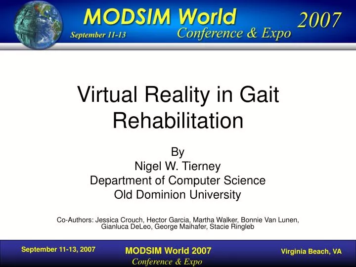 virtual reality in gait rehabilitation n.