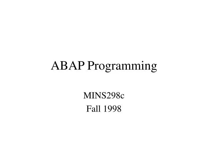 abap programming n.