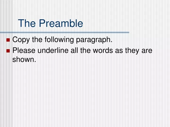 the preamble n.