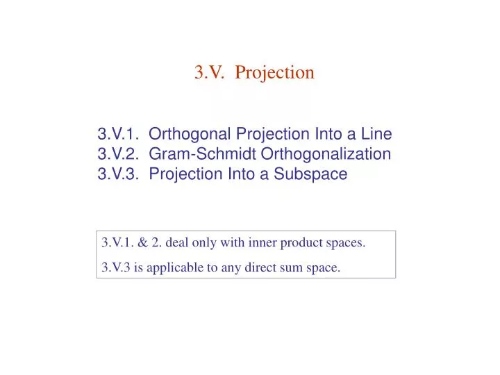 3 v projection n.