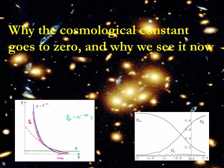 PPT - Why the cosmological constant goes to zero, and why we see it now ...
