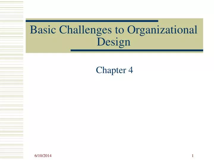 chapter 10 basic organizational design chapter 10 basic organizational design