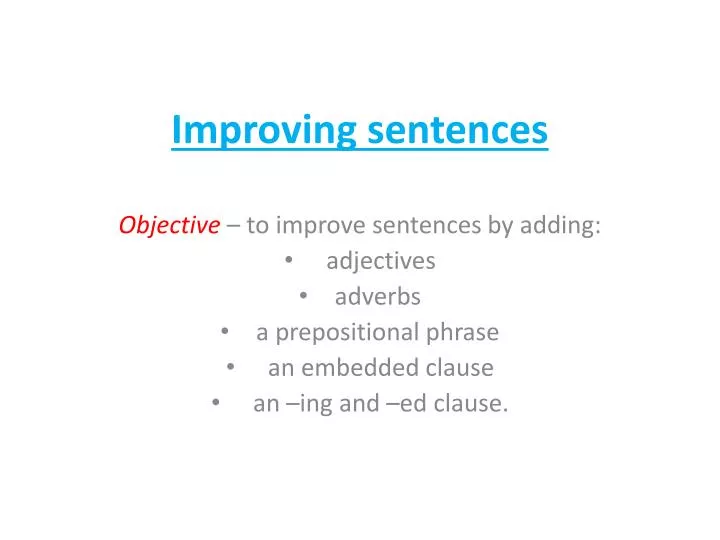 improving sentences n.