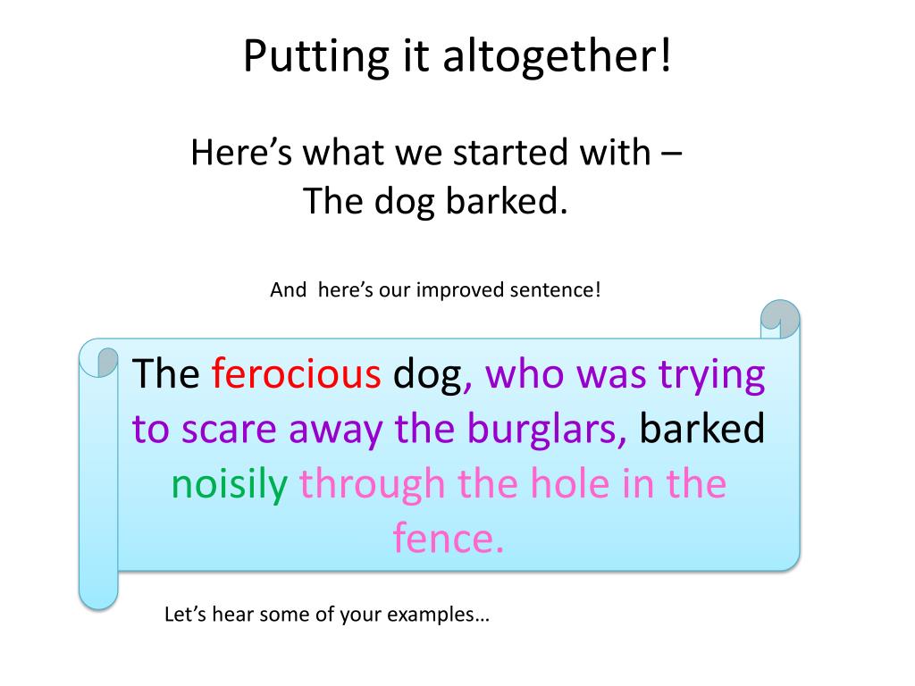 sentences improving ppt powerpoint presentation ferocious sentence