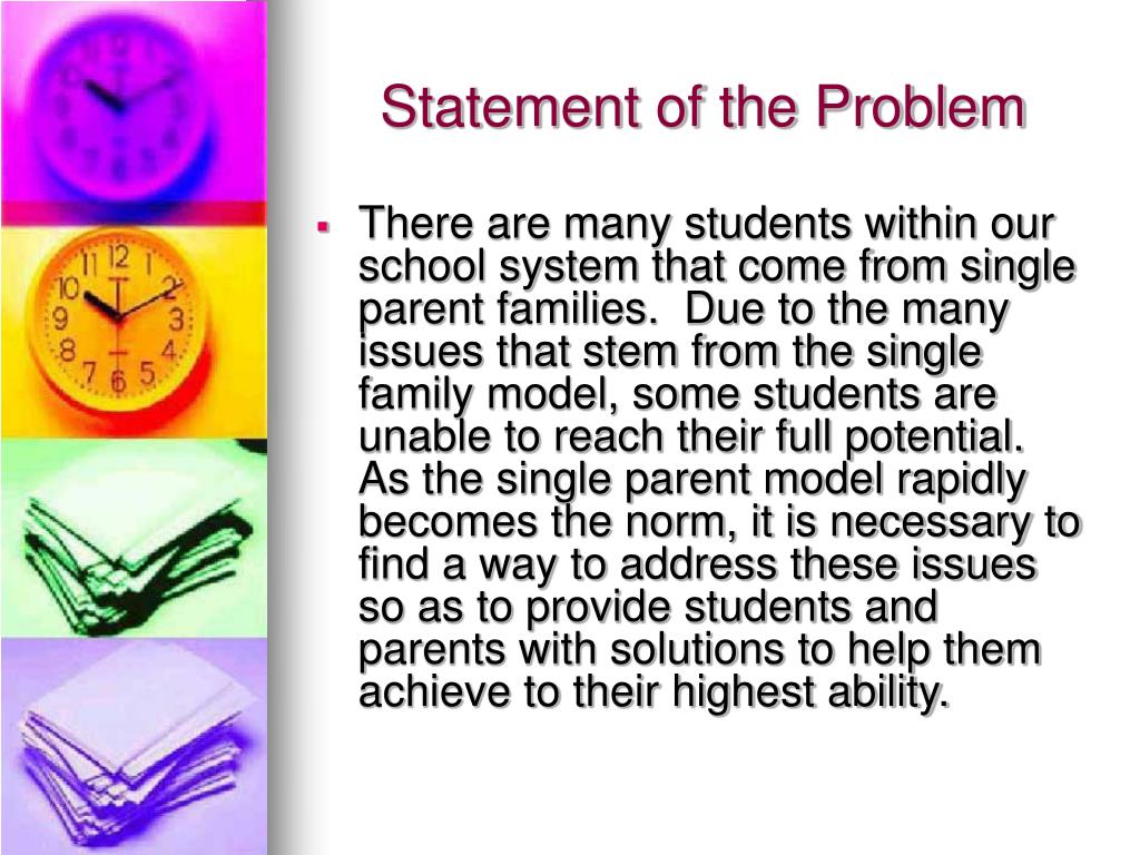 single parent statement of the problem