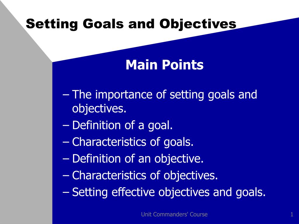 PPT - Setting Goals and Objectives PowerPoint Presentation, free download -  ID:1309741
